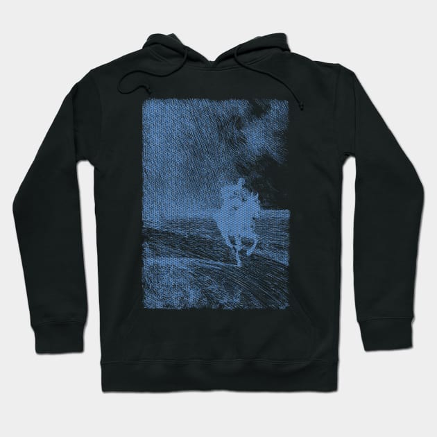 Rider on Horseback Fleeing An Ominous  Storm by Anders Zorn Polka Hexagonal Honeycomb Fill Hoodie by pelagio